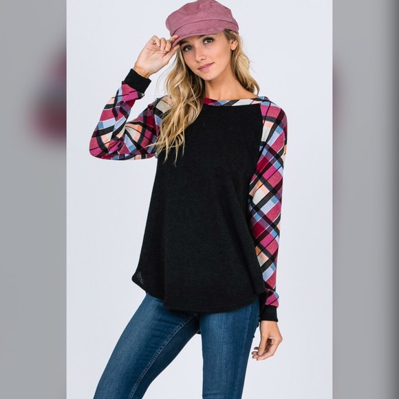 🛍LAST 1! Berry Plaid Brushed Fabric Tunic! - Picture 6 of 6